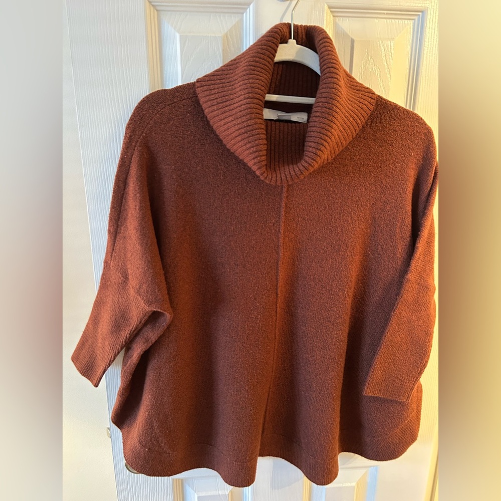 Turtle neck poncho sweater